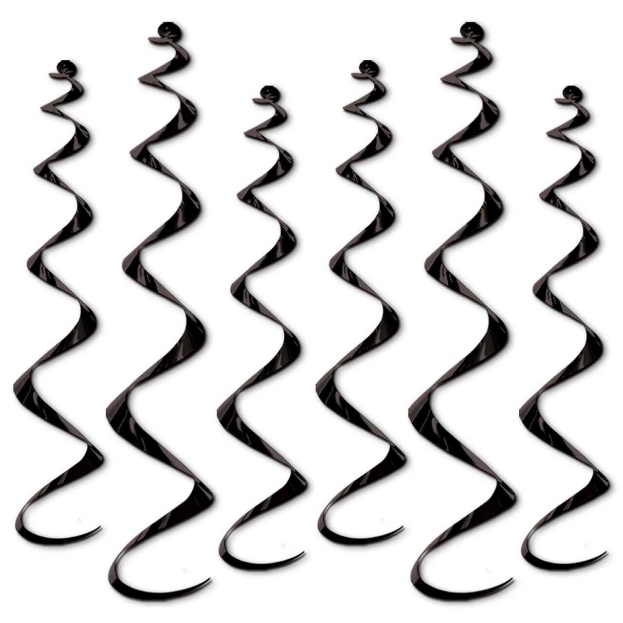 Party Central Club Pack of 36 Black Twirl Whirly Hanging Decorations 36"